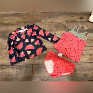 Watermelon Print Swim Set